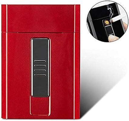 auoker cigarette case box with electric lighter|Cigarette Case Box with Electric Lighter, AUOKER King Size .